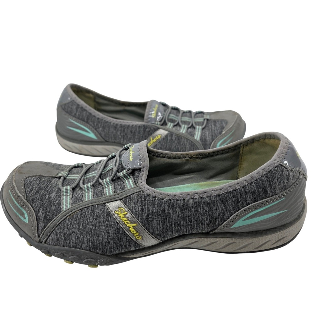 Skechers Relaxed Fit Slip On Sneakers 8 Grey Bungee Memory Foam 22468 Gorpcore